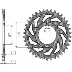 SUNSTAR ZĘBATKA TYLNA 828 47 SUZUKI GSF 650 BANDIT 07-15, GSX 650 F 08-15 (JTR807.47) (ŁAŃC. 525) (82847JT)