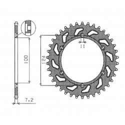 SUNSTAR ZĘBATKA TYLNA 4366 43 DUCATI 944 ST2 '97-'03, 992 ST3 '04-'07 (JTR745.43) (ŁAŃC.525) (436643JT)