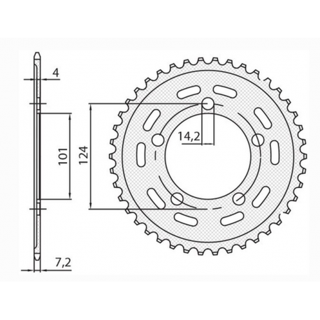 SUNSTAR ZĘBATKA TYLNA 4508 43 KTM 950/990/1190 RC8 /DUKE/ SUPERMOTO (JTR898.43) (ŁAŃC. 525) (450843JT)