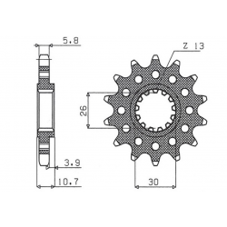 SUNSTAR ZĘBATKA PRZEDNIA 579M 16 YAMAHA FZ1 '06-'14, R1 '04-'14, FJ, XJR (JTF1579.16) (ŁAŃC. 520) (579M16JT)