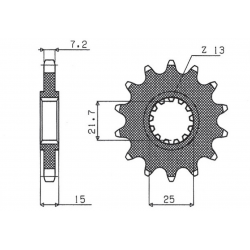 SUNSTAR ZĘBATKA PRZEDNIA 2082 14 KAWASAKI ZX 6R '95-'97 (JTF1182.15) (208214JT)