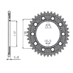 SUNSTAR ZĘBATKA TYLNA ALUMINIOWA (ERGAL) 4384 41 HONDA CTX 700 DCT '14-'16, NC 700/750 '12-'19 (JTR1316.41) (ŁAŃC. 520) (438441J