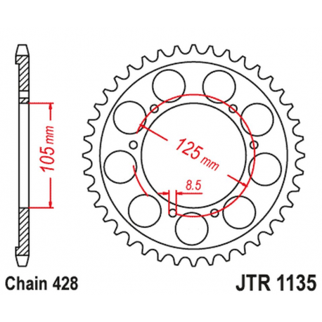 JT ZĘBATKA TYLNA APRILIA RX 125 E4 '18-19 (JTR1135.69)* (ŁAŃC. 428)