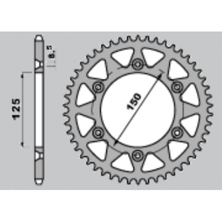 GROSSKOPF PROMOCJA ZĘBATKA TYLNA ALUMINIOWA KOLOR CZARNY 899 38 (89938) KTM SX/SXF/SX-F/EXCF/EXC-F/EXC/LC4/SC/MXC/ '91-'22, HUSQ