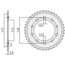 SUNSTAR ZĘBATKA TYLNA 4384 41 HONDA CTX 700 DCT '14-'16, NC 700/750 '12-'19, HONDA CBF 500 '13-'21 (JTR1316.41) (ŁAŃC. 520) (438