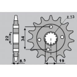 SUNSTAR ZĘBATKA PRZEDNIA 2276 15 KTM 390 DUKE '13-'18, 390 RC '14-'18 (JTF1908.15) (ŁAŃC. 520) (227615)