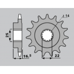 SUNSTAR ZĘBATKA PRZEDNIA 2114 15 DUCATI 848 '08-13, 749 '03-'06, HYPERMOTARD 1100 '07-12, MONSTER 1100 '09-13, 1198 '09-11 (JTF7