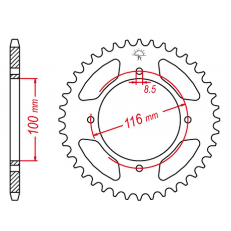 GROSSKOPF PROMOCJA ZĘBATKA TYLNA ALUMINIOWA KOLOR ZIELONY 467 52 KAWASAKI KX 80 '98-'00, KX 85 '01-'20, KX 100 '00-'21 (JTR461.5