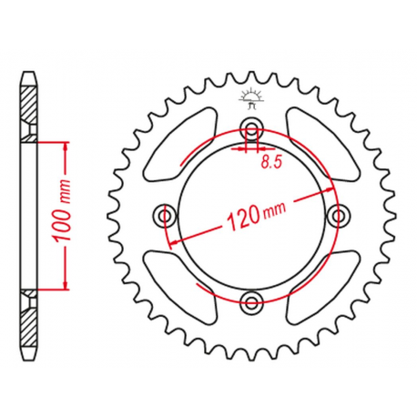 GROSSKOPF PROMOCJA ZĘBATKA TYLNA ALUMINIOWA KOLOR NIEBIESKI 798 56 SUZUKI RM 80/85 '02-'18, YAMAHA YZ 80/85 '93-'20 (JTR798.56)