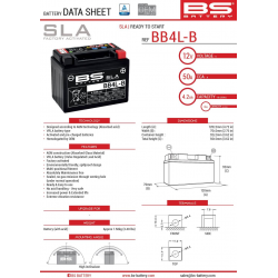 BS AKUMULATOR BB4L-B (FA) (YB4L-B) 12V 4AH 120X70X92 BEZOBSŁUGOWY - ZALANY (50A) (8)