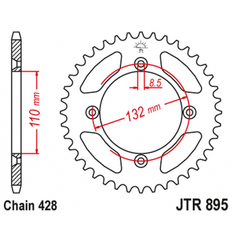 JT ZĘBATKA TYLNA 4486 49 ALUMINIOWA RACELITE KTM SX 85 '04-'18, 105 XC '07-'11 (448649JTA) (ŁAŃC. 428) KOLOR CZARNY