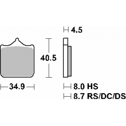 SBS KLOCKI HAMULCOWE KH604/4 TRACK&SPORT SINTER KOLOR ZŁOTY PASUJE DO: BMW S1000R/RR '09- PRZÓD