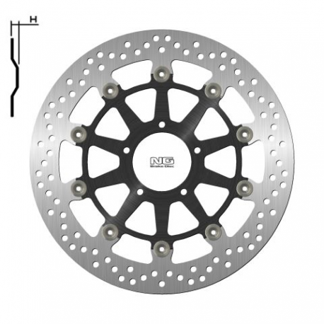 NG 2021/06 TARCZA HAMULCOWA PRZÓD DUCATI 848 '08-13, PANIGALE 959 '18-19, S4R 996 '07-09 (320X72X5MM) (5X8,5MM) PŁYWAJĄCA (ŚRODE