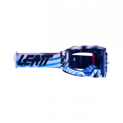 LEATT (nowy kod 2022) GOGLE VELOCITY 5.5 GOGGLE ZEBRA BLUE BLUE 70% - KOLOR BIAŁY/NIEBIESKI/CZARNY SZYBKA LUSTRZANA NIEBIESKA