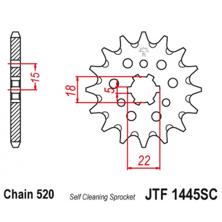 JT 2021/12 ZĘBATKA PRZEDNIA 423 13 KAWASAKI KX 125 '94-'07 SAMOOCZYSZCZAJĄCA (42313JT) (ŁAŃC. 520)