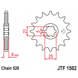 JT 2021/12 ZĘBATKA PRZEDNIA 569 13 KAWASAKI KXT 250 '87' (56913JT) (ŁAŃC. 520)