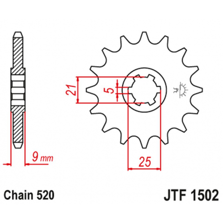 JT 2021/12 ZĘBATKA PRZEDNIA 569 13 KAWASAKI KXT 250 '87' (56913JT) (ŁAŃC. 520)