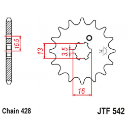 JT 2021/12 ZĘBATKA PRZEDNIA 542 14 YAMAHA DT 80 MX-S '83-84' (54214JT) (ŁAŃC. 428)