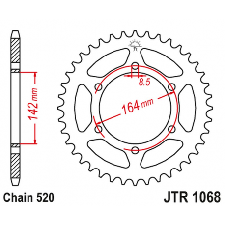 JT 2021/12 ZĘBATKA TYLNA 4538 46 HYOSUNG GT 250 '04-15' (453846JT) (ŁAŃC. 520)