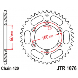 JT 2021/12 ZĘBATKA TYLNA 4429 48 RIEJU 50 SPIKE '02-05', TANGO '03-05' (442948JT) (ŁAŃC.420)