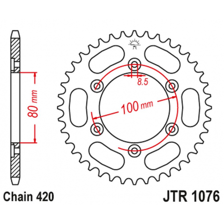 JT 2021/12 ZĘBATKA TYLNA 4429 52 RIEJU 50 SPIKE '02-05', TANGO '03-05' (442952JT) (ŁAŃC.420)