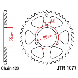 JT 2021/12 ZĘBATKA TYLNA 4575 47 RIEJU 50 RS2 MATRIX/PRO '03-09' NAKED '04-09 (457547JT) (ŁAŃC.420)