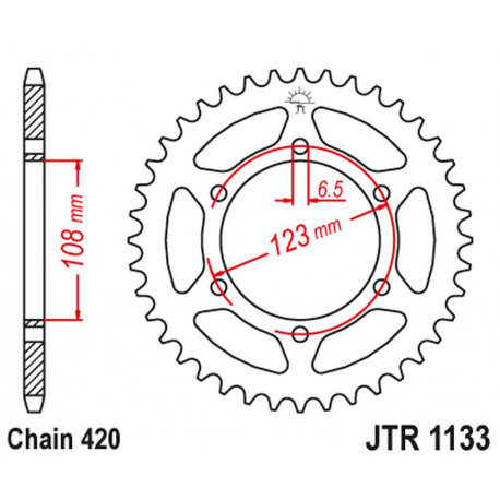 JT 2021/12 ZĘBATKA TYLNA 4412 52 APRILIA RS 50 '06-'14, DERBI GPR 50 '04-'13, SENDA SM 50 '07-'12 (441252JT) (ŁAŃC.420)