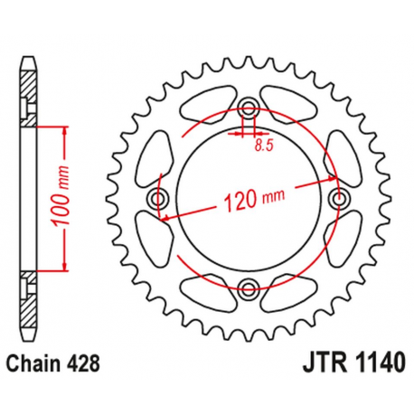 JT 2021/12 ZĘBATKA TYLNA 4478 54 BETA 125 RR/RE '08-20' (447854JT) (ŁAŃC. 428)