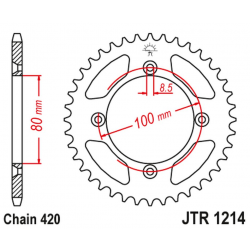 JT 2021/12 ZĘBATKA TYLNA 238 36 HONDA CRF 70 '04-12' CRF 110 '13-21', XR 70/80 '97-03', CR 50/80 '82-84' (23836JT) (ŁAŃC.420)