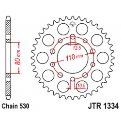 JT 2021/12 ZĘBATKA TYLNA 334 39 HONDA VF 750C MAGNA '94-'04 (RC43) (33439JT) (ŁAŃC. 530)