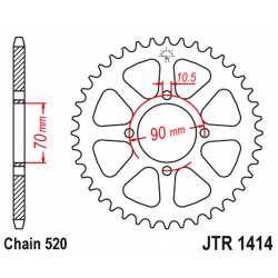 JT 2021/12 ZĘBATKA TYLNA 5302 43 KAWASAKI KSF 250 MOJAVE '87-04', KEF 300 LAKOTA '95-03' (530243JT) (ŁAŃC.520)