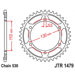 JT 2021/12 ZĘBATKA TYLNA 241 45 YAMAHA YZF-R1 1000 '09-14' (24145JT) (ŁAŃC.530) (CZARNA)