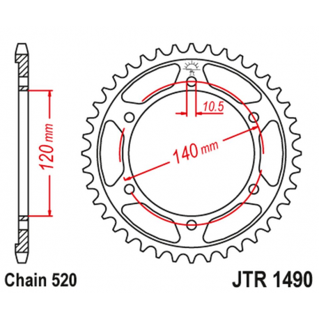 JT 2021/12 ZĘBATKA TYLNA 475 42 KAWASAKI KLR 250 84-05 (47542JT) (ŁAŃC. 520)