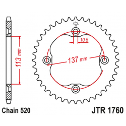 JT 2021/12 ZĘBATKA TYLNA 4509 38 SUZUKI LTZ 400 '09-'12 (450938JT) (ŁAŃC. 520)