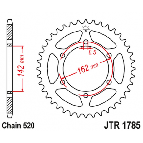 JT 2021/12 ZĘBATKA TYLNA SUZUKI PE 175 '80-84' (ŁAŃC.520)