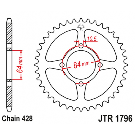 JT 2021/12 ZĘBATKA TYLNA 4467 49 SUZUKI RV 125 VAN VAN '03-16' (446749JT) (ŁAŃC.520)