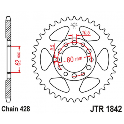 JT 2021/12 ZĘBATKA TYLNA 842 37 YAMAHA YZ 80 '81-83', DT 125/175 '74-77',TW 125 '99-02', TW 200 '89-', XT 350 '85-00' (84237JT)