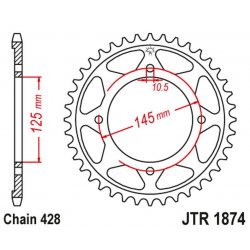 JT 2021/12 ZĘBATKA TYLNA 4482 56 YAMAHA XVS 125 DRAG STAR '00-04, XVS 250 DRAG STAR '01-04' (448256JT) (ŁAŃC. 428)