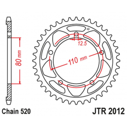 JT 2021/12 ZĘBATKA TYLNA 4350 42 TRIUMPH 865 AMERICA/AMERICA LT/SPEEDMASTER '14-17' (435042JT) (ŁAŃC520)