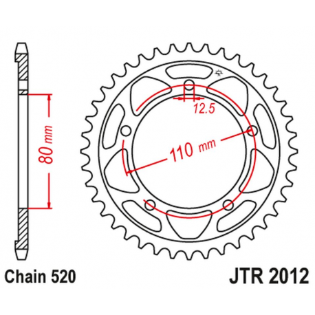 JT 2021/12 ZĘBATKA TYLNA 4350 42 TRIUMPH 865 AMERICA/AMERICA LT/SPEEDMASTER '14-17' (435042JT) (ŁAŃC520)