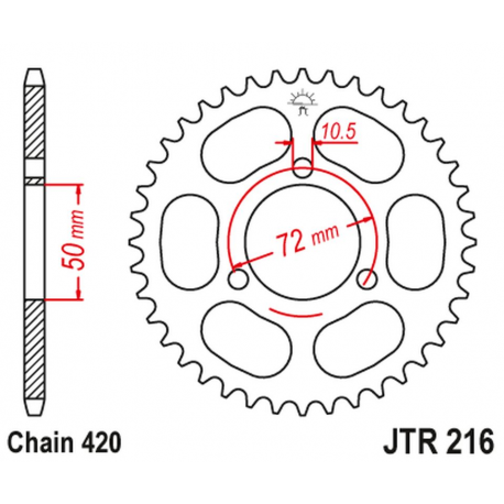 JT 2021/12 ZĘBATKA TYLNA 251 36 HONDA NSR 50/75 '89-'93 (25136JT) (ŁAŃC. 420)