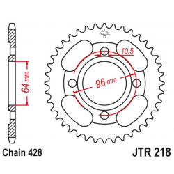 JT 2021/12 ZĘBATKA TYLNA 4521 44 HONDA CG 125 '00-06 (452144JT) (ŁAŃC.428)