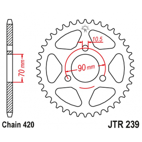 JT 2021/12 ZĘBATKA TYLNA 239 36 HONDA MTX 80R '83-'86, MBX 50 (23936JT) (ŁAŃC. 420)