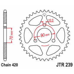 JT 2021/12 ZĘBATKA TYLNA 239 50 HONDA MTX 80R '83-'86, MBX 50 (23950JT) (ŁAŃC. 420)