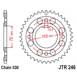 JT 2021/12 ZĘBATKA TYLNA 246 35 HONDA CM 400T '79-'81 (NC01 )(24635JT) (ŁAŃC.530)