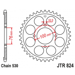 JT 2021/12 ZĘBATKA TYLNA 817 46 SUZUKI GSX 600F '85-88 (81746JT) (ŁAŃC. 530)