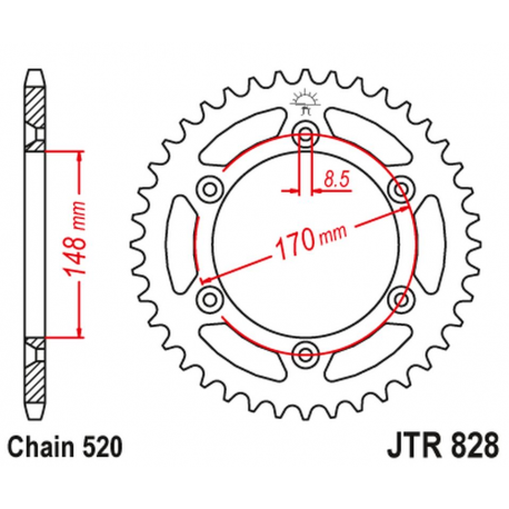 JT 2021/12 ZĘBATKA TYLNA 804 46 SUZUKI RM 500 '83-84 (80446JT) (ŁAŃC. 520)