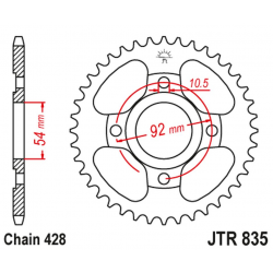 JT 2021/12 ZĘBATKA TYLNA 843 44 YAMAHA SR 185 '81-82 (84344JT) (ŁAŃC. 428)