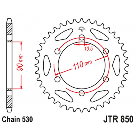 JT 2021/12 ZĘBATKA TYLNA 850 32 YAMAHA XS 650 '75-81 (85032JT) (ŁAŃC. 530)