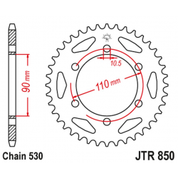 JT 2021/12 ZĘBATKA TYLNA 850 34 YAMAHA XS 650 '74-83, TX 650 '72-74 (85034JT) (ŁAŃC. 530)